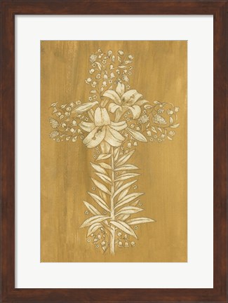 Framed Holiday Cross IV Print