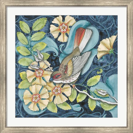 Framed Arts and Crafts Bird II Print