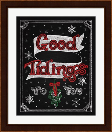 Framed Christmas Chalkboard IV Print