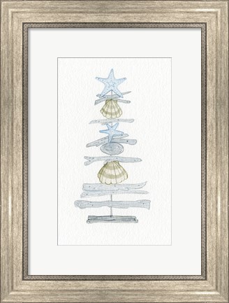 Framed Coastal Holiday Tree I Print