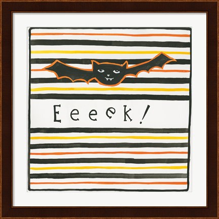 Framed Halloween Eeek Bat Print