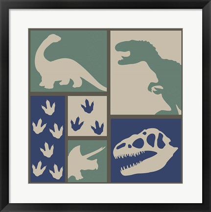 Framed Dino Collage Print