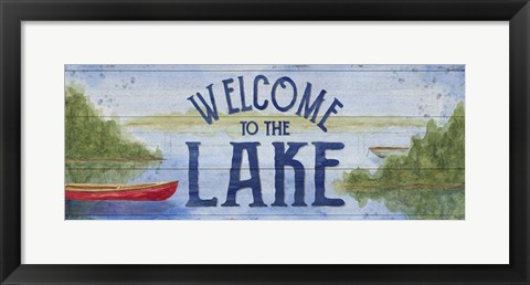 Framed Lake Living Panel I (welcome lake) Print
