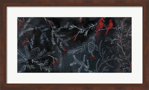 Framed Cardinal Chalkboard Print