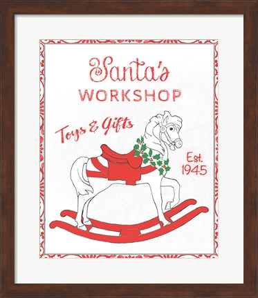 Framed Chalkboard Christmas Signs I on White Print