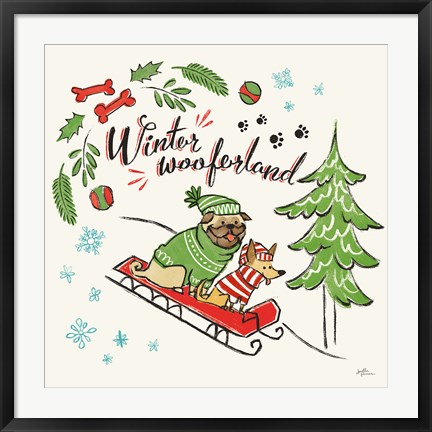 Framed Winter Wooferland V Print