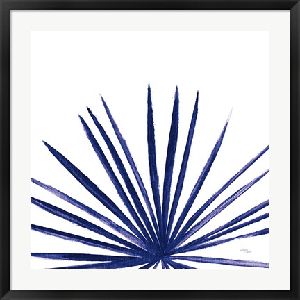 Framed Statement Palms III Indigo Print