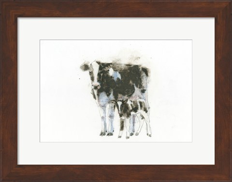 Framed Cow and Calf Light Print