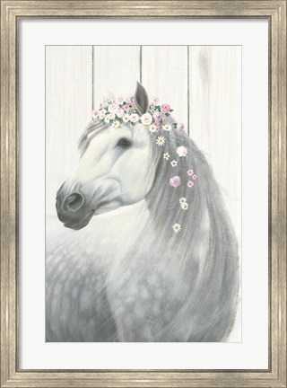 Framed Spirit Stallion II on Wood no Lace Print