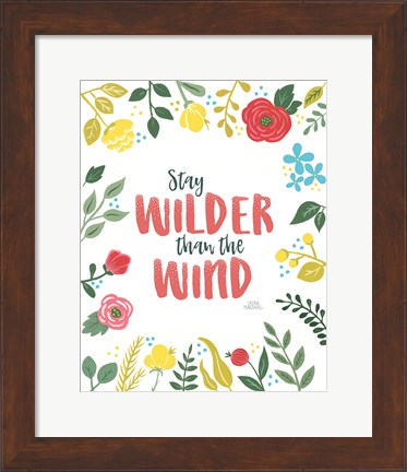 Framed Wildflower Daydreams I v2 on White Print