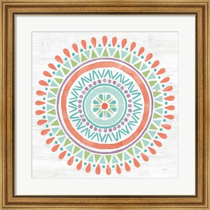 Framed Lovely Llamas Mandala I Print