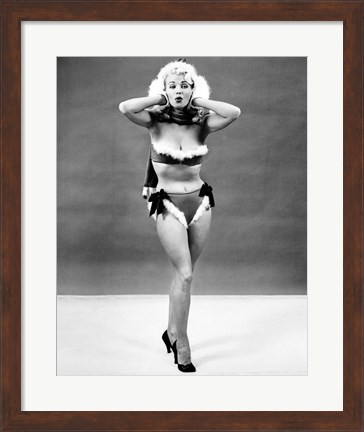 Framed 1950s Young Woman Standing Inside Print