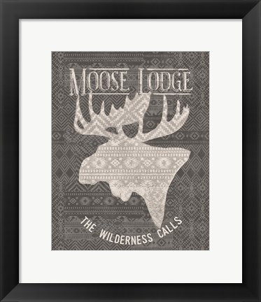 Framed Soft Lodge V Dark Print