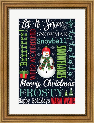 Framed Snowman Typography Print