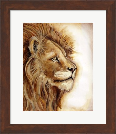 Framed Lion Portrait Print