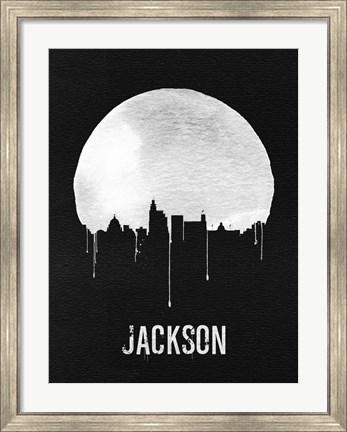 Framed Jackson Skyline Black Print