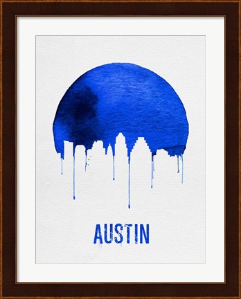 Framed Austin Skyline Blue Print