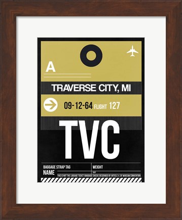 Framed TVC Traverse City Luggage Tag II Print