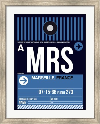 Framed MRS Marseille Luggage Tag II Print