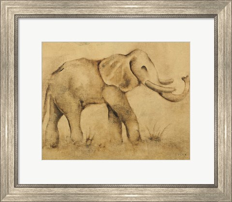 Framed Global Elephant Light Crop Print