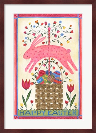 Framed Happy Easter Pink Print