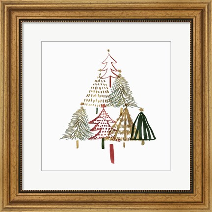 Framed Pine Trees I Print