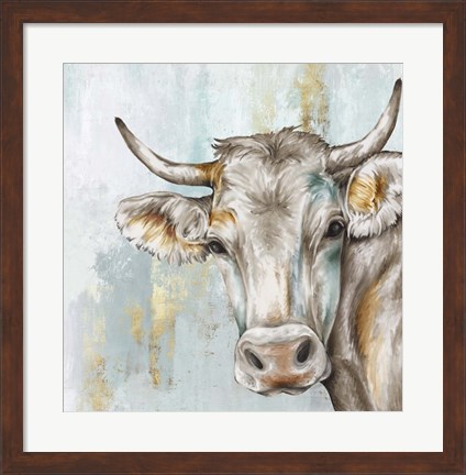 Framed Headstrong Cow Print