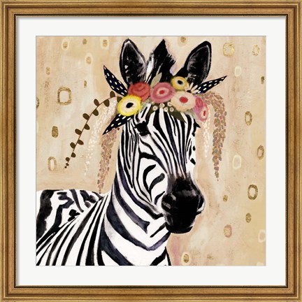 Framed Klimt Zebra I Print