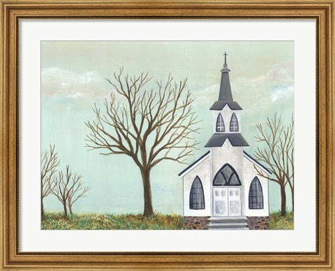 Framed Country Church II Print