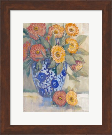 Framed Oriental Bouquet I Print
