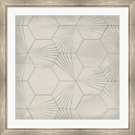 Framed Hexagon Tile I Print