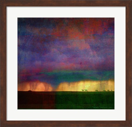 Framed Horses Storm Abstract Print