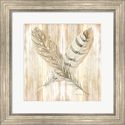 Framed Feathers Crossed II Print