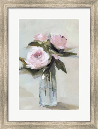 Framed Peonies in a Vase I Print