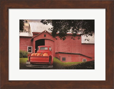 Framed Red Pumpkin Truck Print